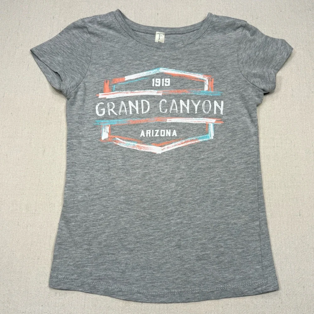 Ouray Gray Girls Tee with Grand Canyon Design - Size Medium